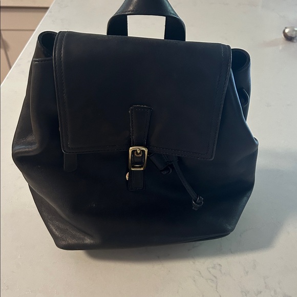 Coach Black Leather Backpack - Picture 1 of 3